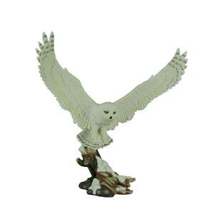 Arctic Ascent White Flying Snowy Owl Statue